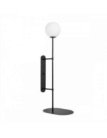 UMMO TABLO czarna lampa ścienna / kinkiet  z półką TAK12001