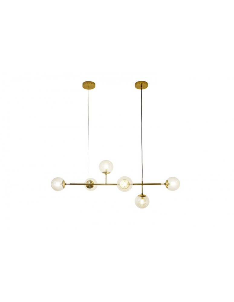Lampy wiszące - AZzardo HELIOS 6 6xE14 Złoty Wisząca AZ4699 - produkt kolory-swiatla.pl 2