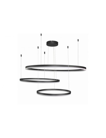 AZzardo HALO 100+80+60 LED 130W 11100lm 3000K Czarny Wisząca AZ4707