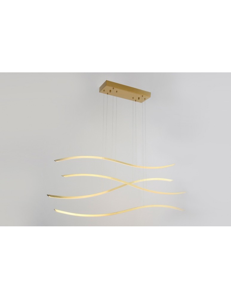 Lampy wiszące LED - Azzardo WAVES LED 70W 4900lm 3000K ściemnialna Złoty Wisząca AZ4058 - product kolory-swiatla.pl 2