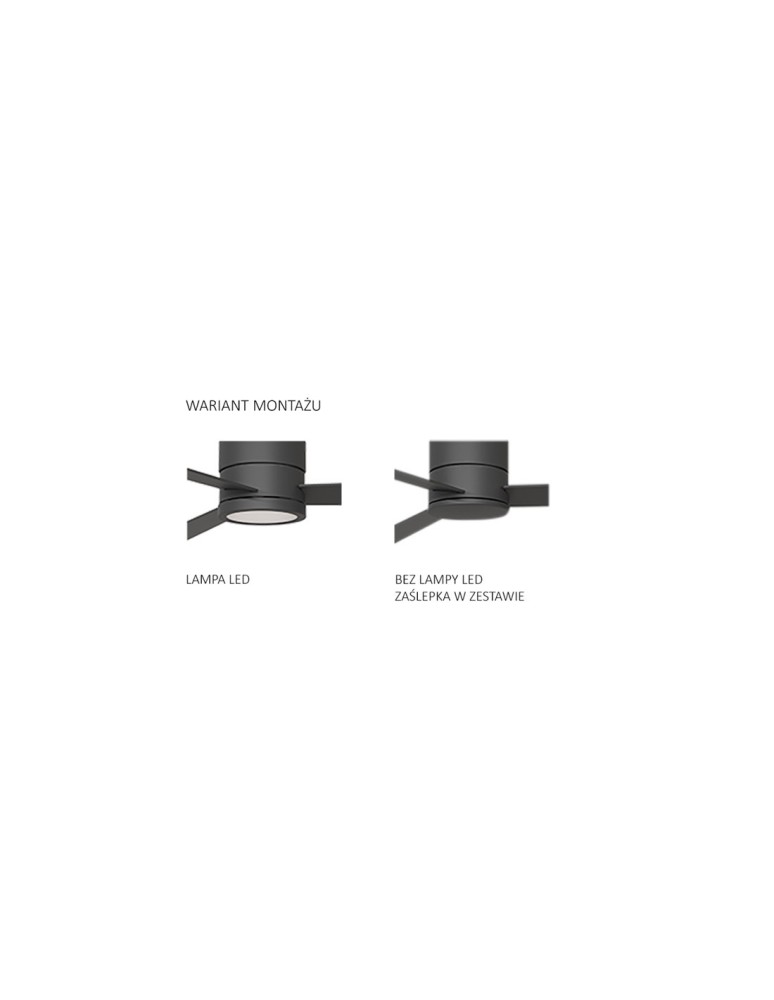 Azzardo VINCA LED 18W 1400lm 3000K-5500K Czarny Sufitowa/Wiatrak AZ4454