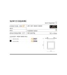 Lampy wpuszczane z kloszem hermetyczne - Azzardo SLIM SQUARE 15 LED 12W 1000lm 4000K IP44 Biały Wpuszczana AZ4378 - product 2