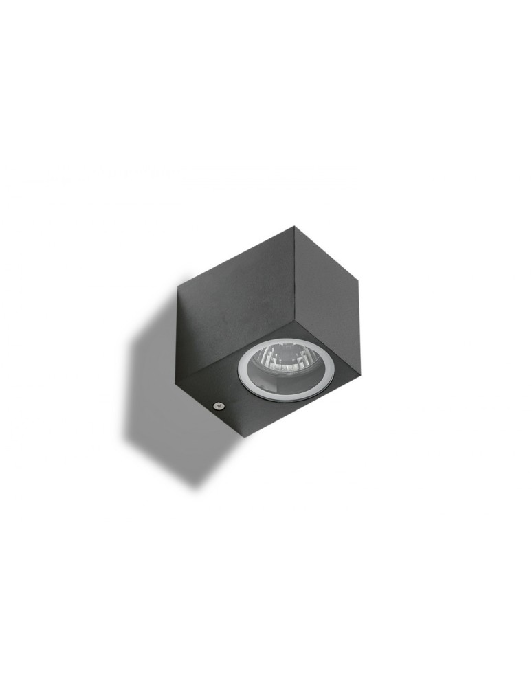 Kinkiety zewnętrzne - Azzardo RIMINI 1 SQUARE IP54 1xGU10 Zewnętrzna Ciemny Szary Ścienna AZ4311 - produkt kolory-swiatla.pl 1