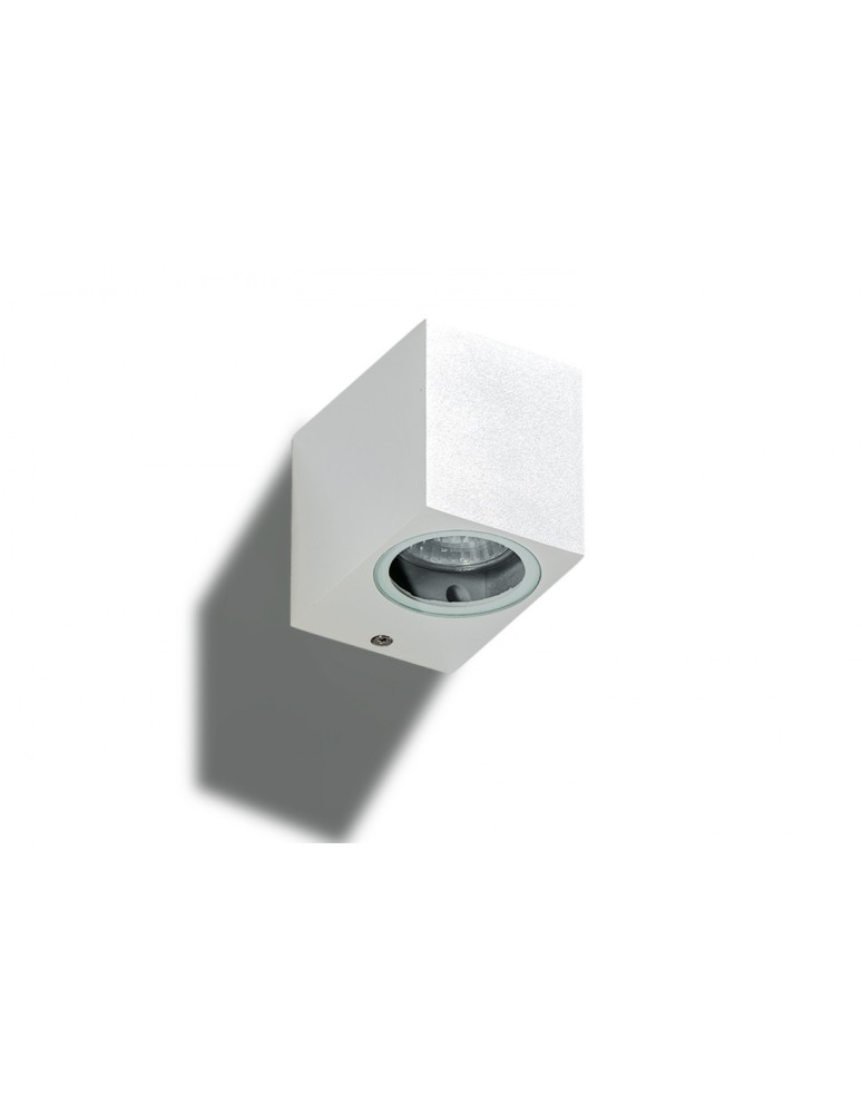 Kinkiety zewnętrzne - Azzardo RIMINI 1 SQUARE IP54 1xGU10 Zewnętrzna Biały Ścienna AZ4313 - produkt kolory-swiatla.pl 1