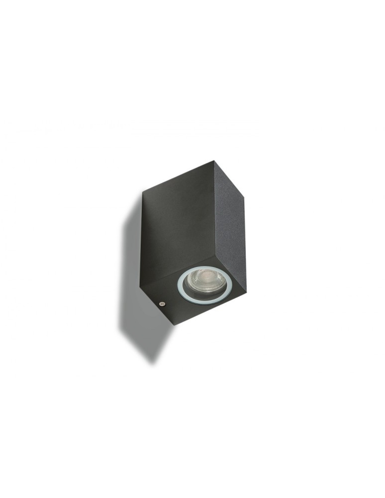 Kinkiety zewnętrzne - Azzardo RIMINI 1 SQUARE IP54 1xGU10 Zewnętrzna Ciemny Szary Ścienna AZ4312 - produkt kolory-swiatla.pl 1