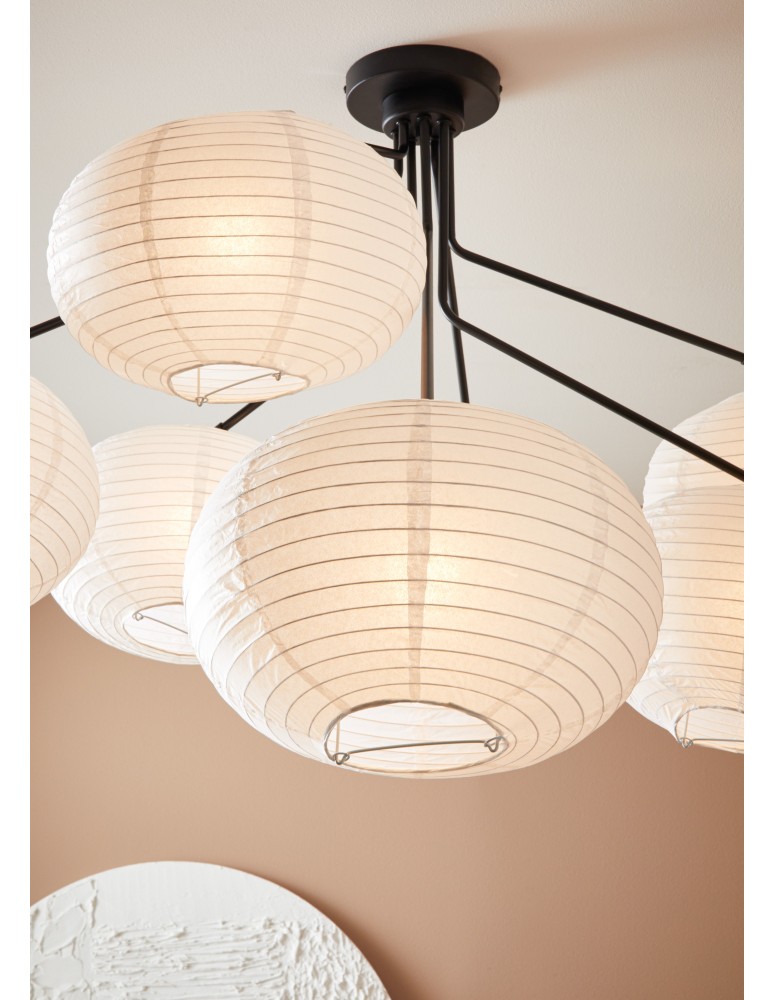 Lampy sufitowe w stylu skandynawskim - Markslojd GALAXY Sufitowa 7L Czarny/Biały 7xE14 108216 - product kolory-swiatla.pl 3