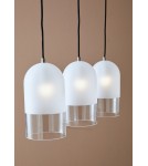 Lampy wiszące potrójne - Markslojd COPE Wisząca 3L Mrożony/Transparentny/Czarny 3xE14 108226 - produkt 3