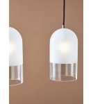 Lampy wiszące potrójne - Markslojd COPE Wisząca 3L Mrożony/Transparentny/Czarny 3xE14 108226 - produkt 4