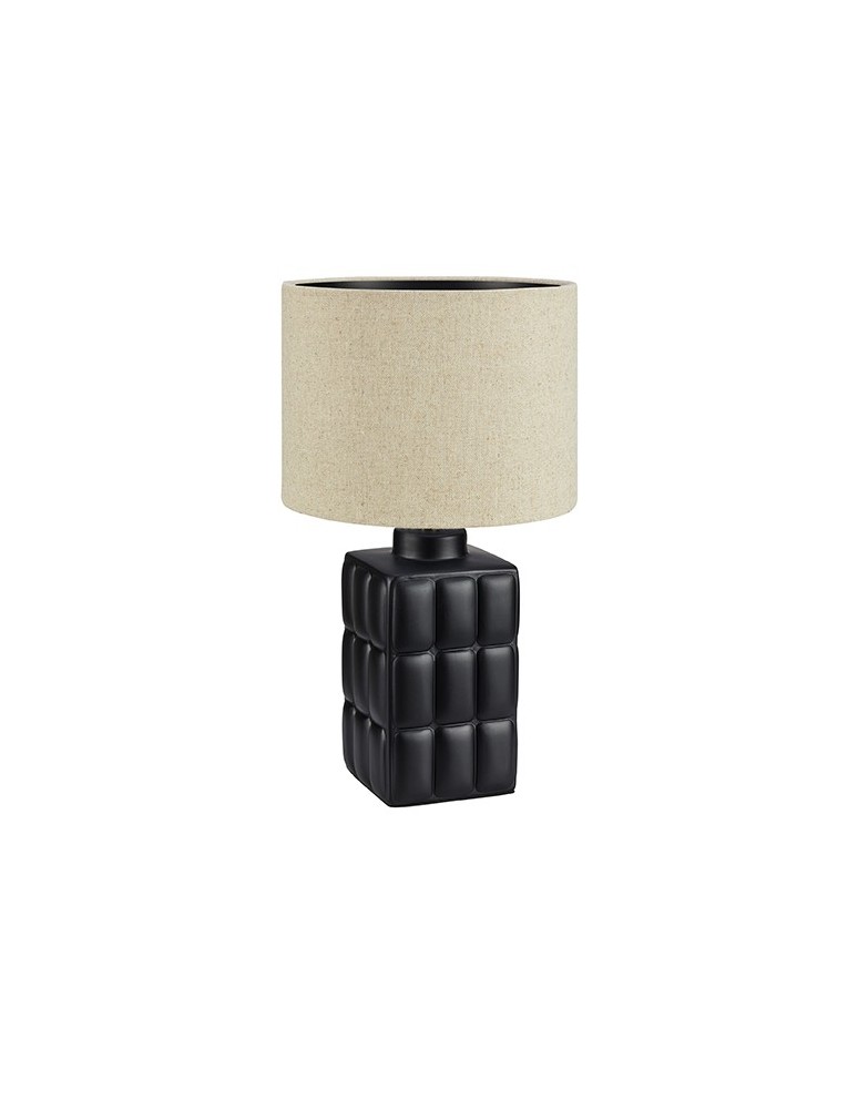 Lampy stołowe z abażurem - Markslojd CUSCINI Stołowa 1L Mała Czarny/Beżowy 1xE14 108248 - produkt kolory-swiatla.pl 1