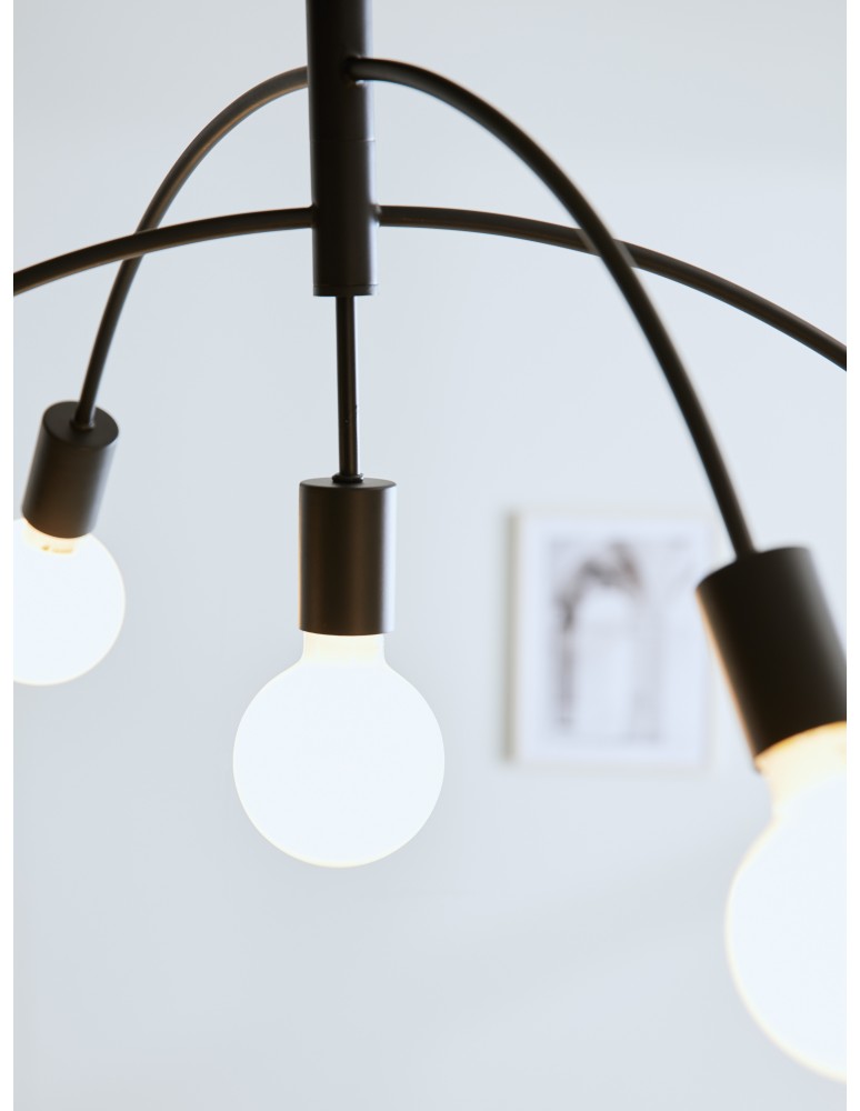 Lampy sufitowe w stylu skandynawskim - Markslojd CRUX Sufitowa 5L Czarny 5xE27 108280 - product kolory-swiatla.pl 3