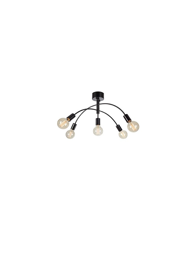 Lampy sufitowe w stylu skandynawskim - Markslojd CYGNUS Sufitowa 5L Czarny 5xE27 108284 - produkt kolory-swiatla.pl 1