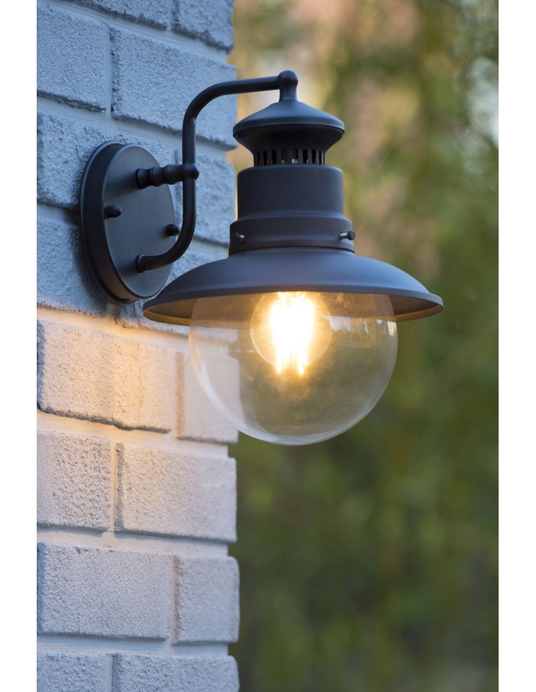 Lucide FIGO kinkiet IP44 E27 L24 W21 H27cm czarny 11811/01/30