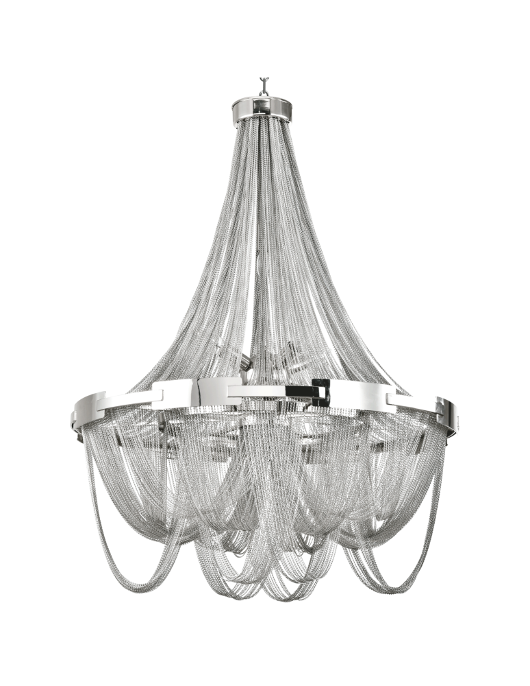 Żyrandole glamour - CosmoLight Lampa wisząca ROMA P09109NI  Nikiel  - produkt kolory-swiatla.pl 1