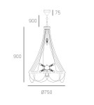 Żyrandole glamour - CosmoLight Lampa wisząca ROMA P09109NI Nikiel - produkt 4
