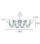 Lampy sufitowe z kryształami - CosmoLight Plafon ROMA C08529NI Nikiel - produkt 6