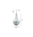 Żyrandole glamour - CosmoLight Lampa wisząca ROMA P04543BK Czarny - produkt 6