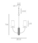 Żyrandole nowoczesne - CosmoLight Lampa wisząca BOW P04190BR  Mosiądz  - product 3