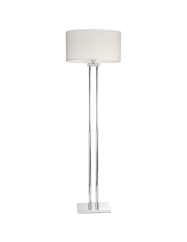 Lampy podłogowe z abażurem - CosmoLight Lampa stojąca ATHENS F01451CH-WH chrom - produkt kolory-swiatla.pl 1