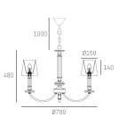Żyrandole - CosmoLight Lampa wisząca SIENA P06308NI-WH nikiel - produkt 4