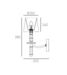 Kinkiety z abażurem - CosmoLight Kinkiet SIENA W01315NI-WH nikiel - produkt 4