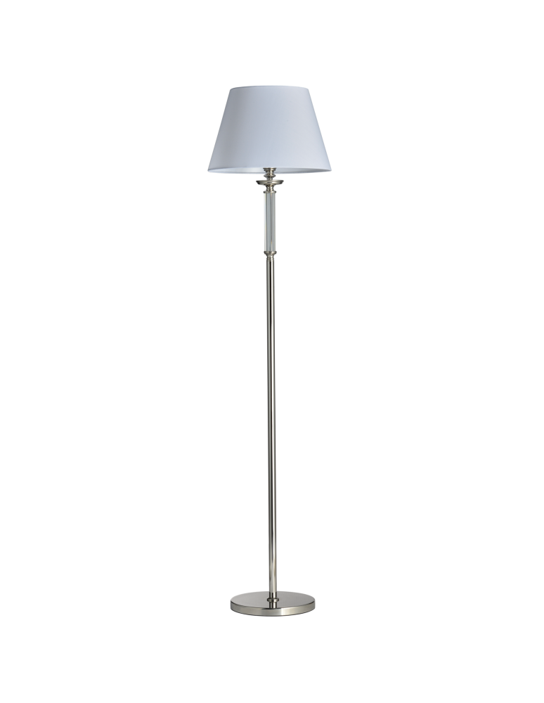 Lampy podłogowe z abażurem - CosmoLight Lampa stojąca SIENA F01322NI-WH nikiel - produkt kolory-swiatla.pl 1