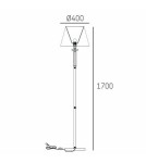 Lampy podłogowe z abażurem - CosmoLight Lampa stojąca SIENA F01322NI-WH nikiel - product 3