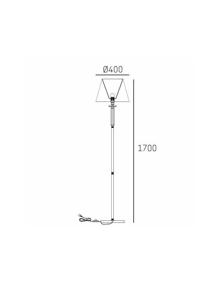 Lampy podłogowe z abażurem - CosmoLight Lampa stojąca SIENA F01322NI-WH nikiel - product kolory-swiatla.pl 3