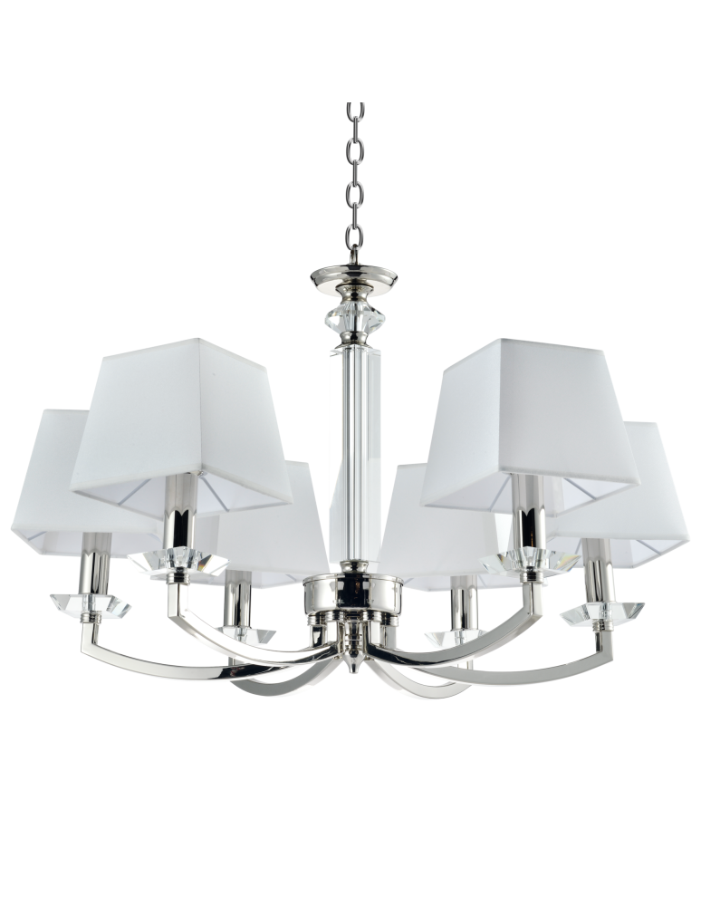 Żyrandole nowoczesne - CosmoLight Lampa wisząca DUBAI P06346NI-WH nikiel - produkt kolory-swiatla.pl 1
