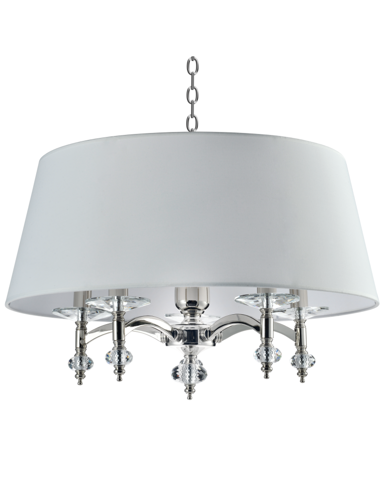 Lampy wiszące w stylu Hampton - CosmoLight Lampa wisząca VERONA P05377NI-WH nikiel - produkt kolory-swiatla.pl 1