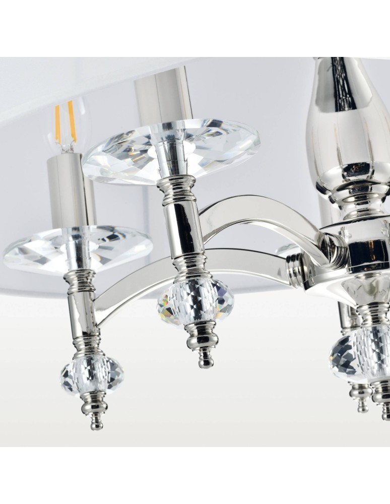 Lampy wiszące w stylu Hampton - CosmoLight Lampa wisząca VERONA P05377NI-WH nikiel - product kolory-swiatla.pl 2