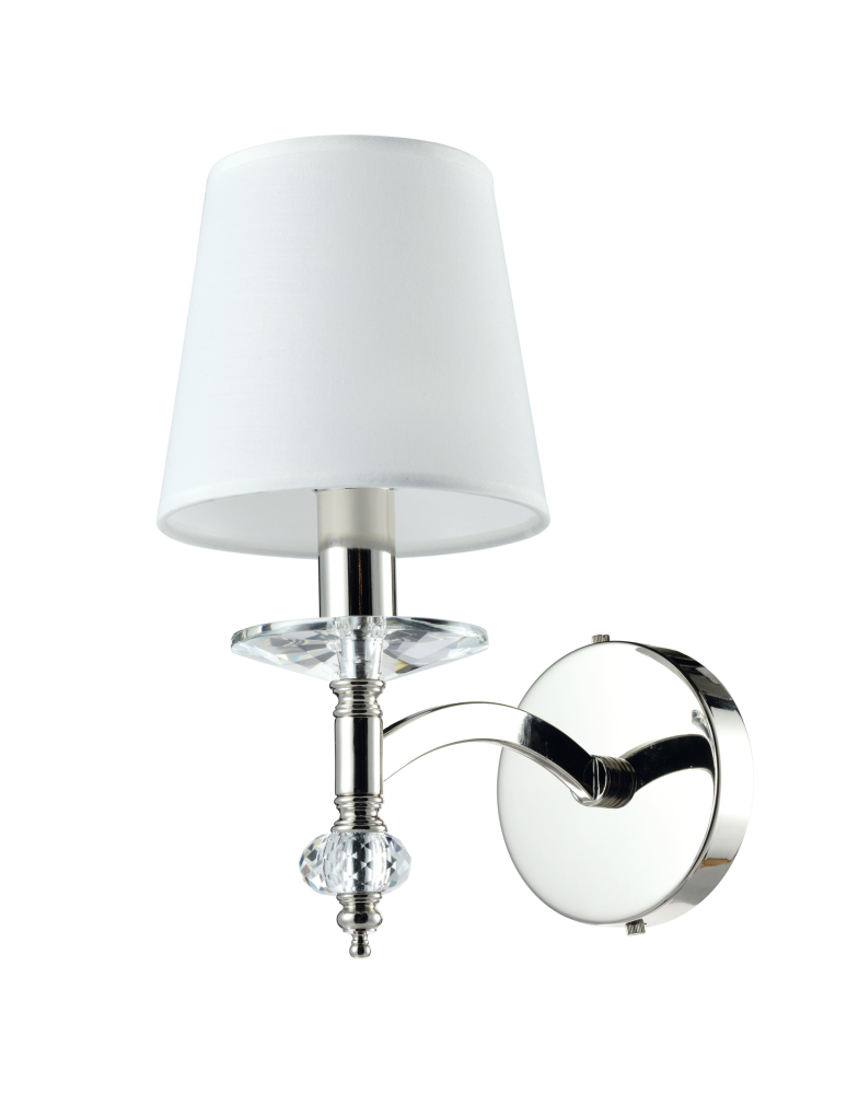 Kinkiety z abażurem - CosmoLight Kinkiet VERONA W01360NI-WH nikiel - produkt kolory-swiatla.pl 1