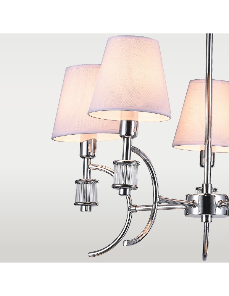 Żyrandole z abażurem - CosmoLight Lampa wisząca LIVERPOOL P05100CH-WH chrom - product kolory-swiatla.pl 2