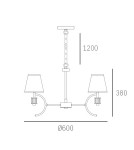Żyrandole z abażurem - CosmoLight Lampa wisząca LIVERPOOL P05100CH-WH chrom - product 3