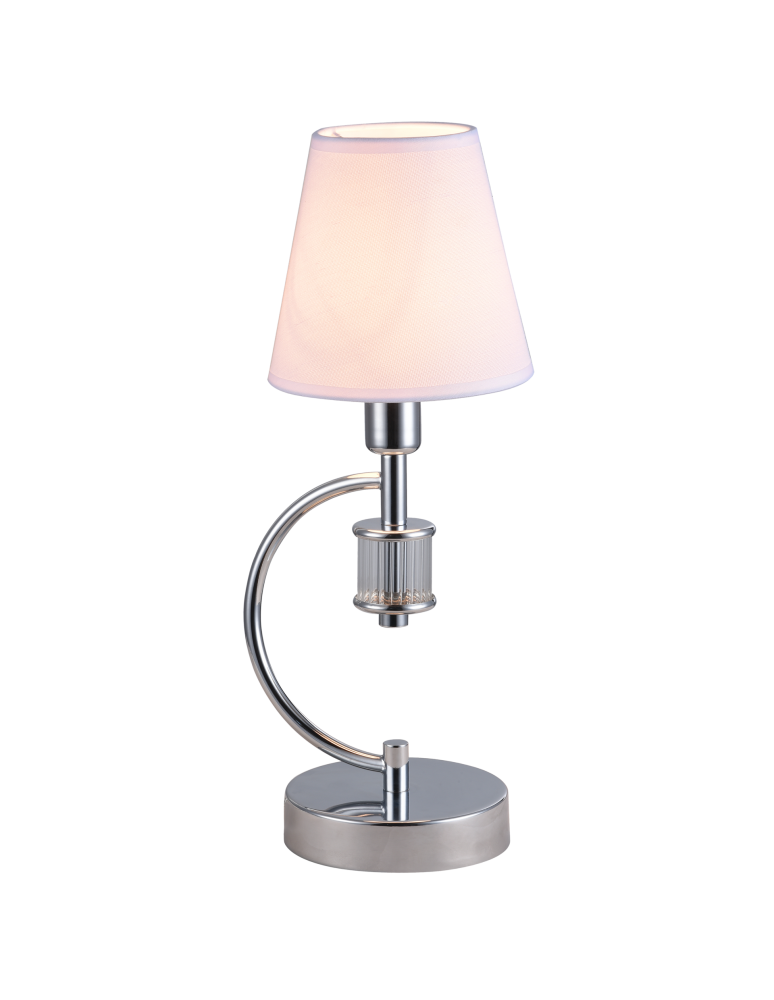 Lampy stołowe z abażurem - CosmoLight Lampa stołowa LIVERPOOL T01193CH-WH chrom - produkt kolory-swiatla.pl 1
