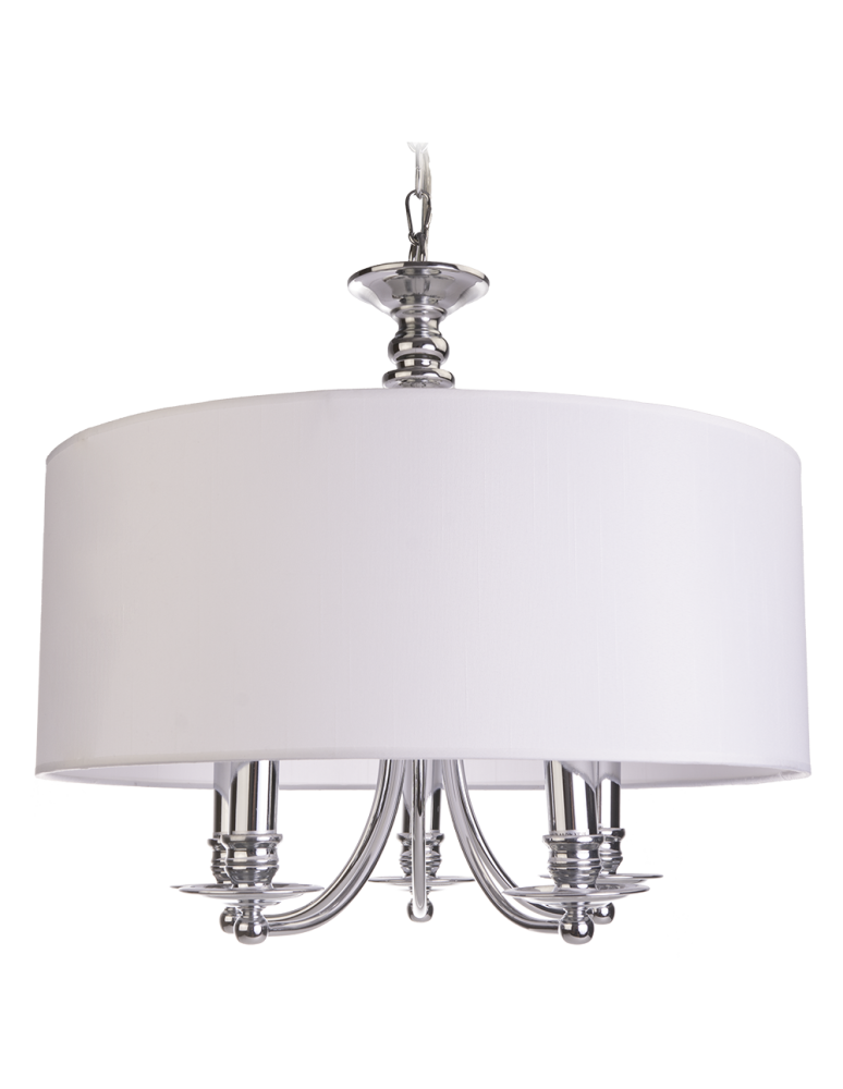 Lampy wiszące w stylu Hampton - CosmoLight Lampa wisząca ABU DHABI P05406CH-WH chrom - produkt kolory-swiatla.pl 1