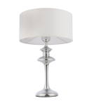 Lampy stołowe z abażurem - CosmoLight Lampa stołowa ABU DHABI T01413CH-WH chrom - produkt 1