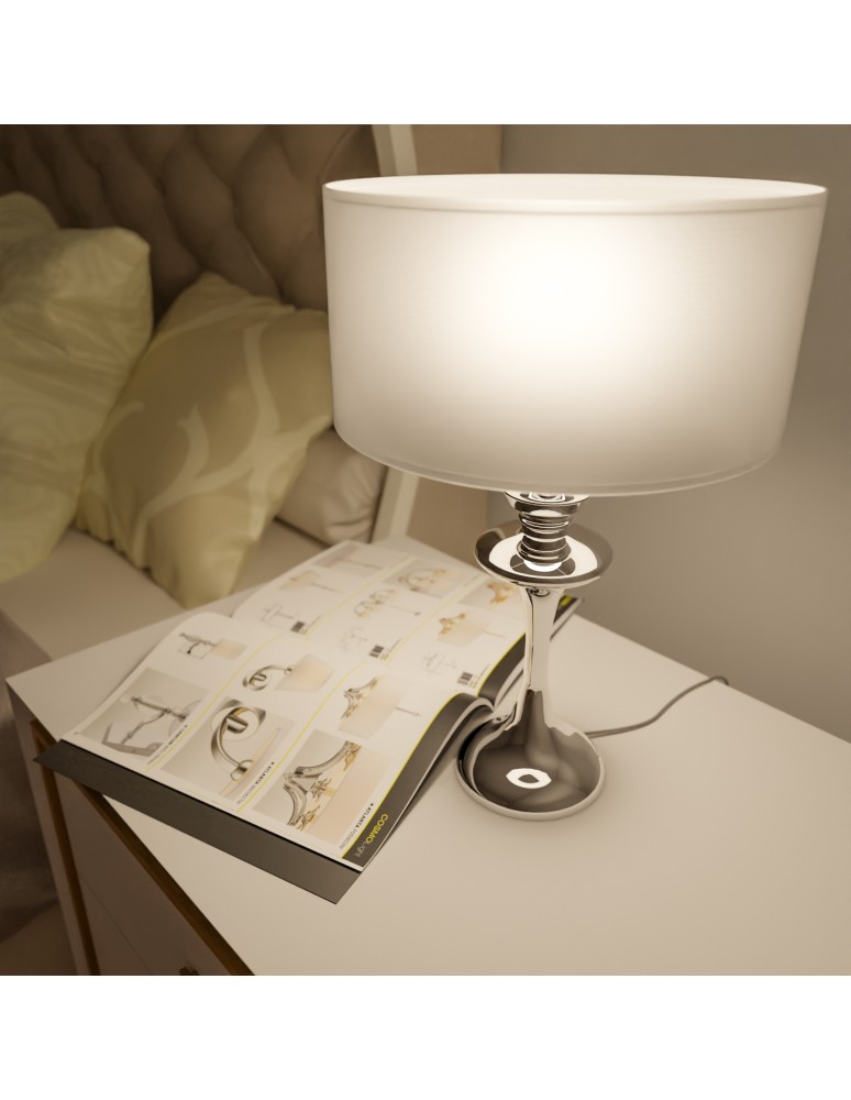 CosmoLight Lampa stołowa ABU DHABI T01413CH-WH chrom
