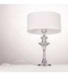 Lampy stołowe z abażurem - CosmoLight Lampa stołowa ABU DHABI T01413CH-WH chrom - produkt 5