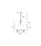 Lampy wiszące w stylu Hampton - CosmoLight Lampa wisząca ABU DHABI P05697CH-BK chrom - produkt 5