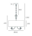 Lampy wiszące w stylu Hampton - CosmoLight Lampa wisząca ABU DHABI P05896AU-BK złoty - product 3