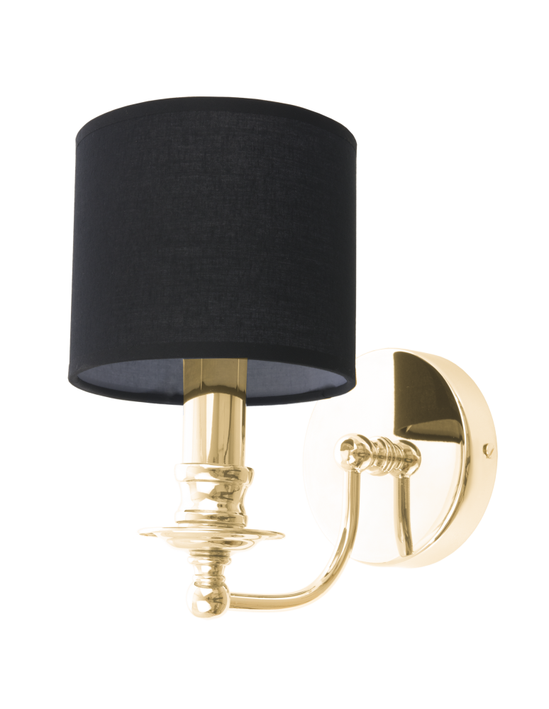 Kinkiety z abażurem - CosmoLight Kinkiet ABU DHABI W01940AU-BK złoty - produkt kolory-swiatla.pl 1