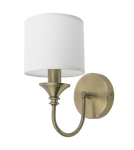Kinkiety z abażurem - CosmoLight Kinkiet ABU DHABI W01844BR-WH mosiądz - product 1