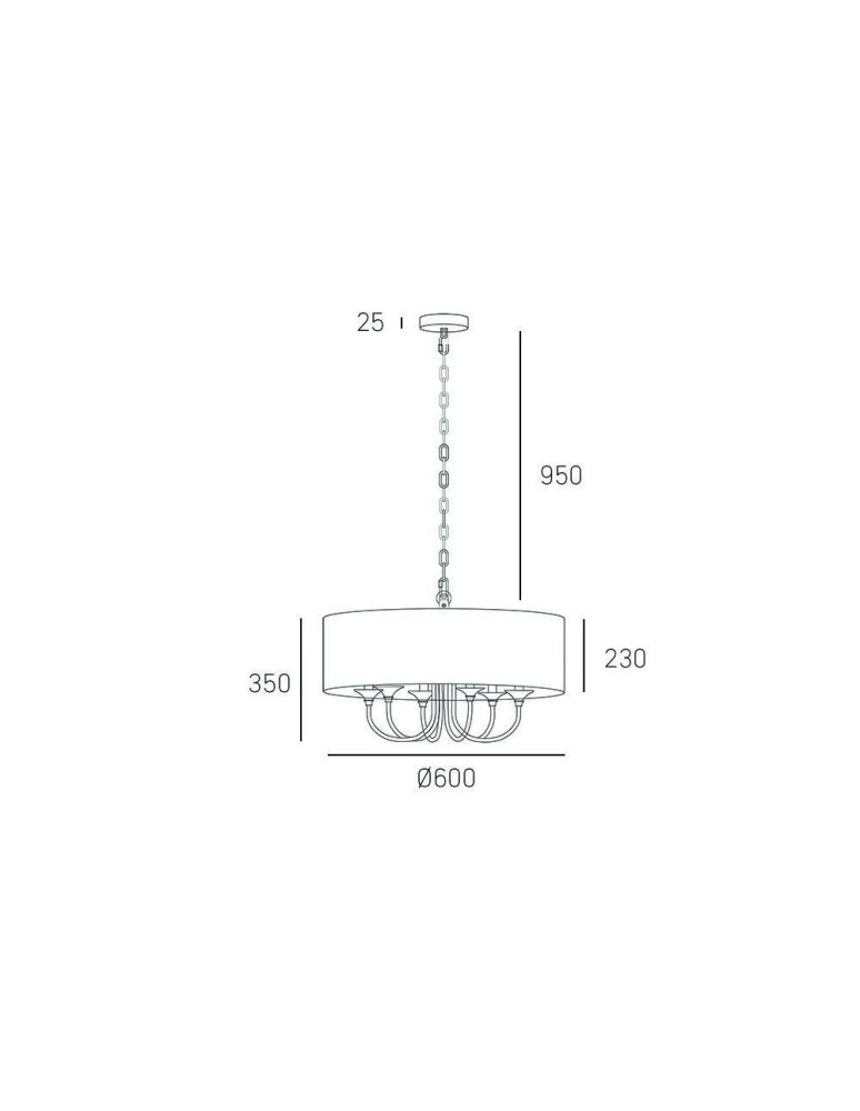CosmoLight Lampa wisząca ABU DHABI P06512CH-WH chrom