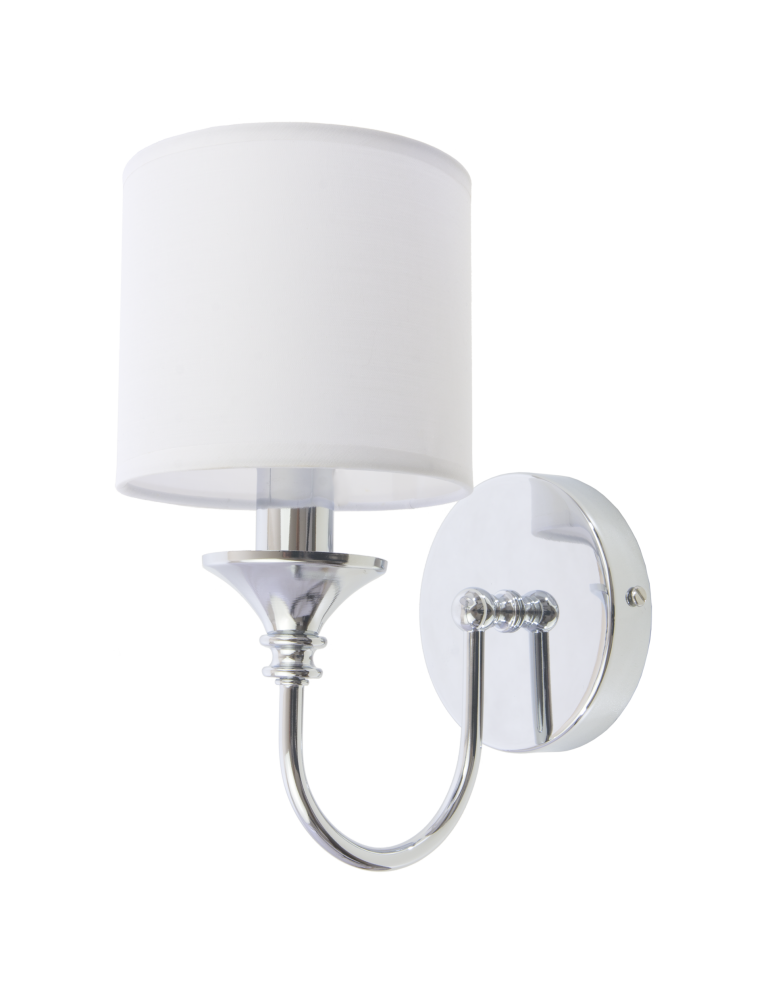 Kinkiety z abażurem - CosmoLight Kinkiet ABU DHABI W01837CH-WH chrom - produkt kolory-swiatla.pl 1