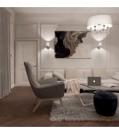 Kinkiety z abażurem - CosmoLight Kinkiet ABU DHABI W01837CH-WH chrom - produkt 2