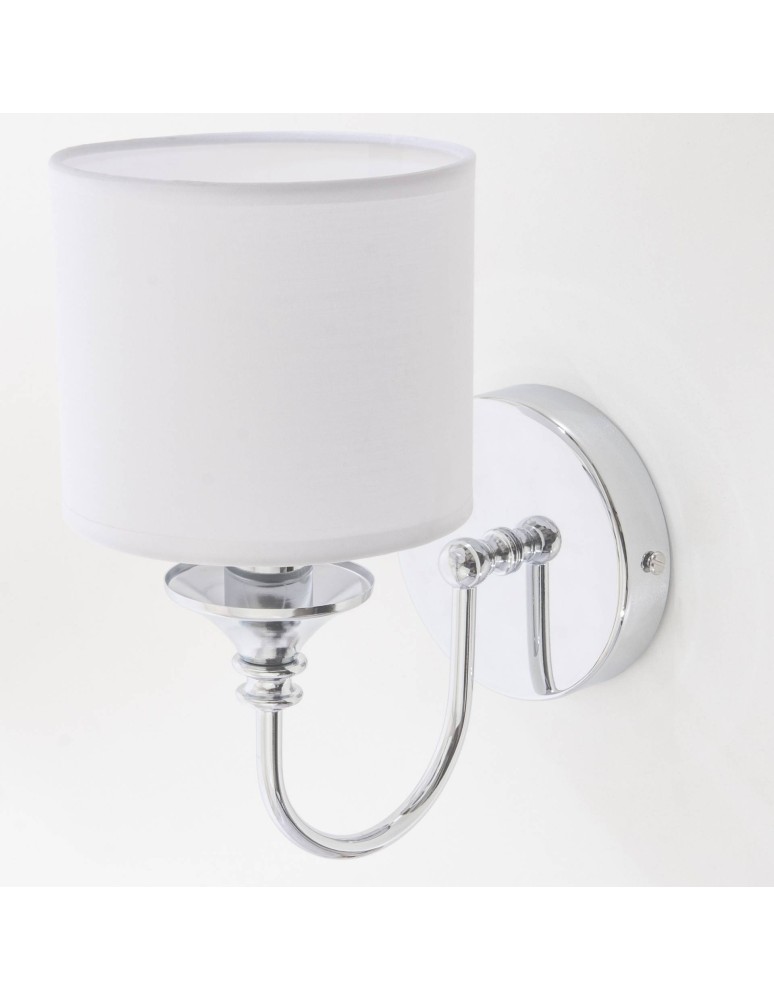 Kinkiety z abażurem - CosmoLight Kinkiet ABU DHABI W01837CH-WH chrom - produkt kolory-swiatla.pl 3