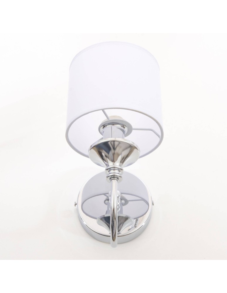 Kinkiety z abażurem - CosmoLight Kinkiet ABU DHABI W01837CH-WH chrom - produkt kolory-swiatla.pl 4