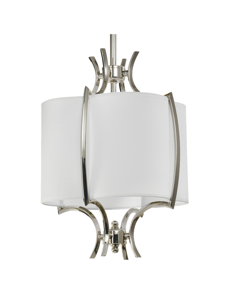 Lampy wiszące z abażurem - CosmoLight Lampa wisząca FARO P01039NI-WH nikiel - produkt kolory-swiatla.pl 1