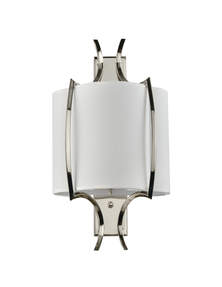 Kinkiety z abażurem - CosmoLight Kinkiet FARO W01053NI-WH nikiel - produkt kolory-swiatla.pl 1