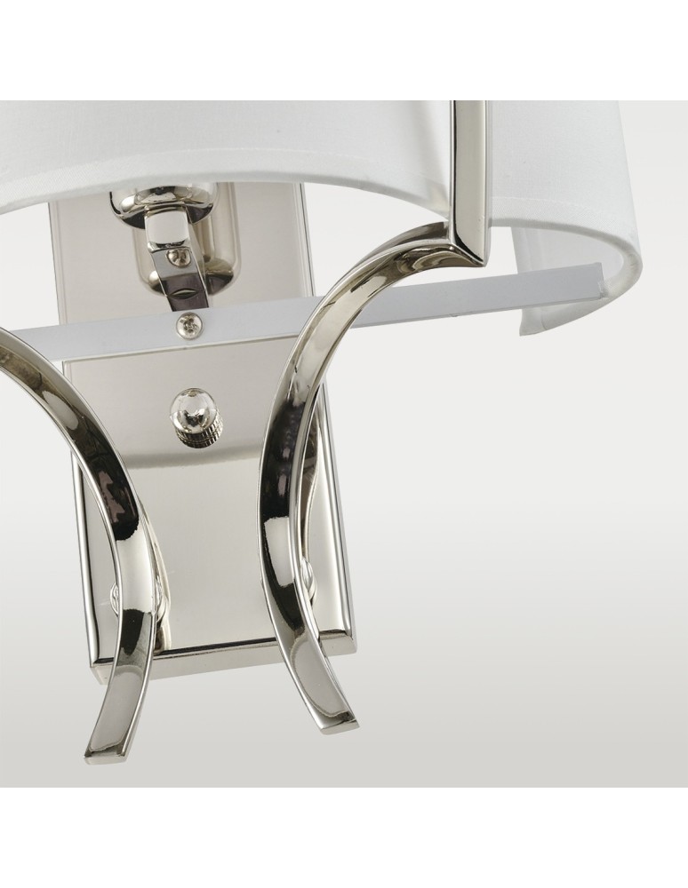 Kinkiety z abażurem - CosmoLight Kinkiet FARO W01053NI-WH nikiel - produkt kolory-swiatla.pl 3